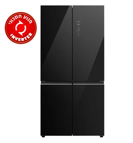 מקרר פוגיקום 4 דלתות זכוכית שחורה 600 ליטר